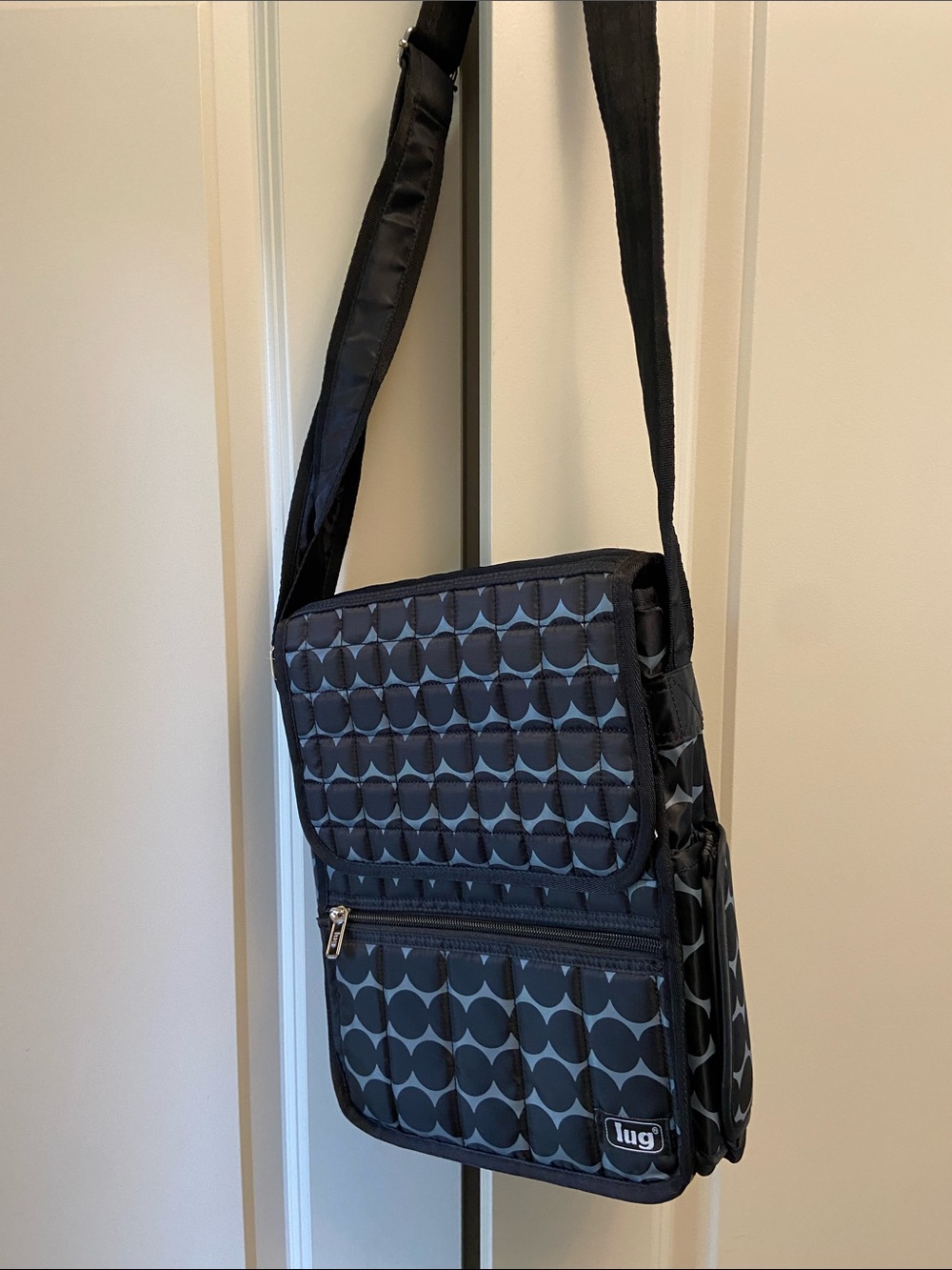 lug Black and Grey Geometric Crossbody Bag